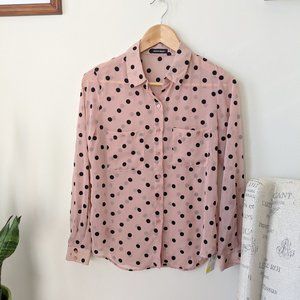 American Apparel Dotted Chiffon Button-Down Shirt